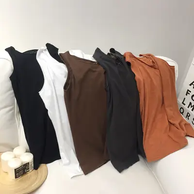 Women's New Slub Cotton I-Shaped Vest Sleeveless Sling