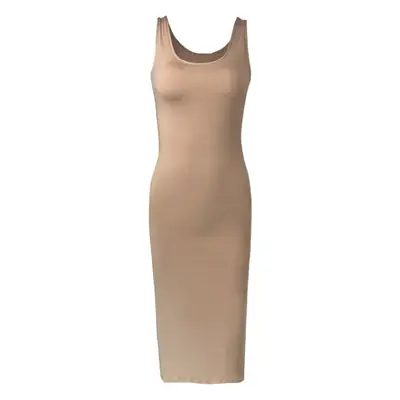 2025 Summer Casual Women's Long Skirt Vest Long Sleeveless Dress Brown