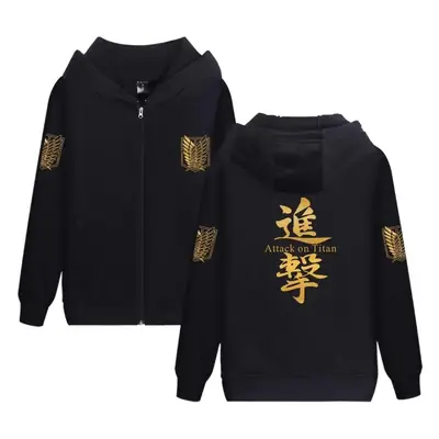 Attack on Titan Survey Corps Zipper Hoodie Navy Blue