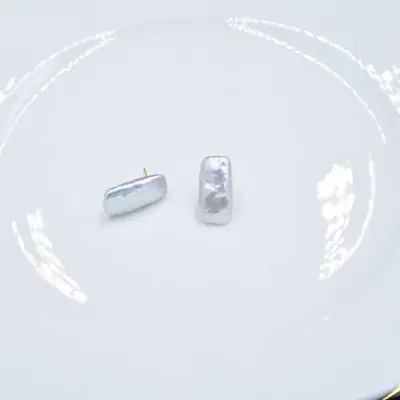 925 Silver Pearl Earrings Long Square Special Shape
