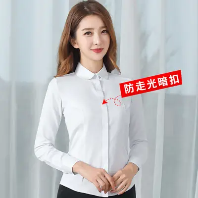 Women White Long Sleeve Shirt Anti Exposure Cotton 2024