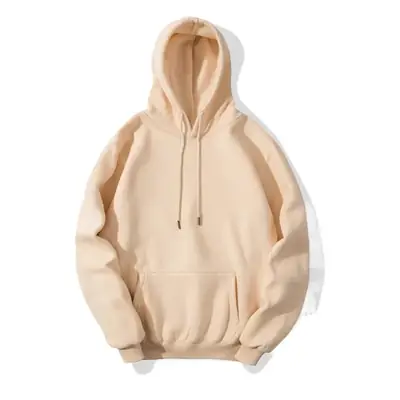 Men's Beige Cotton Hoodie with Cuff Sweat