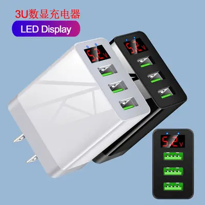 3 USB Display Mobile Phone Charger 5V3A American Standard