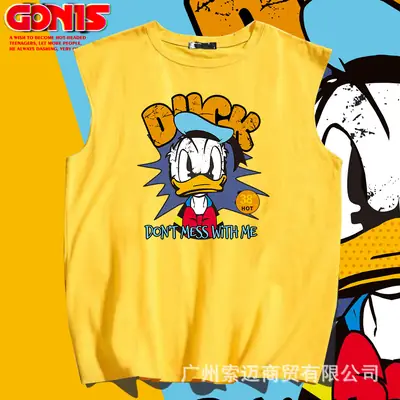 Men's Blue Donald Duck Sleeveless Cotton Vest