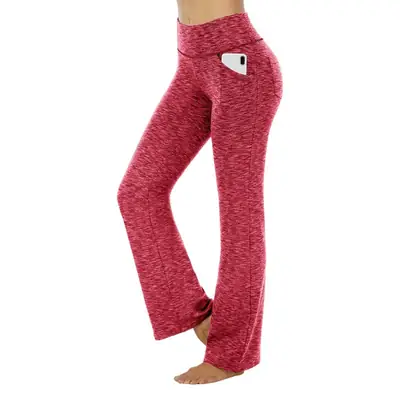 2023 Micro-Flared Wide Leg Pants High Waist Casual Red