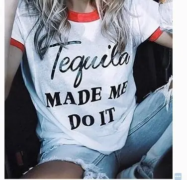 Tequila Printed Short Sleeve T-Shirt for Men Women