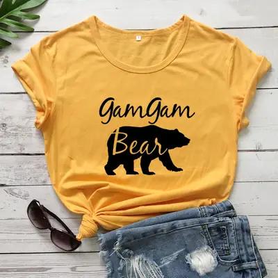Gam Gam Bear Graphic Pink T-Shirt Short Sleeve