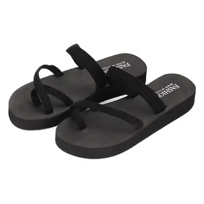 Summer Popular Indoor and Outdoor Personalized Black Slippers, Comfortable, Fashionable and Casual Wedge Flip-Flops, Direct Supply from the Manufacturer