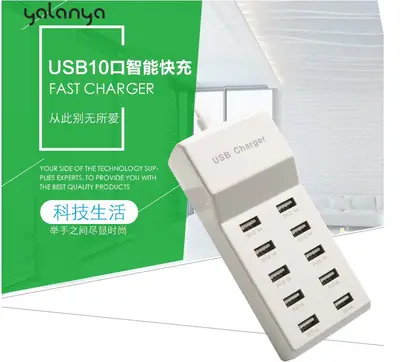 European Standard USB 10 Port Fast Charging Plug
