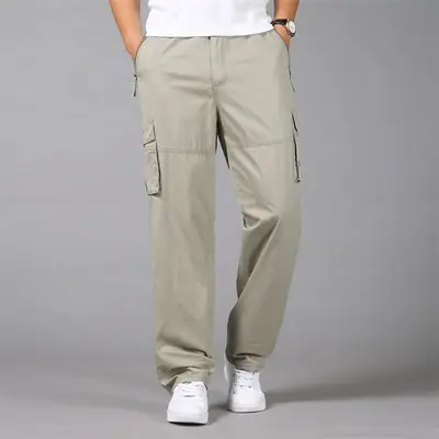 Men Olive Green Multi-Pocket Cargo Pants 2025