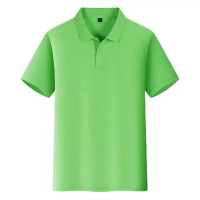 Men Navy Polo Shirt Short Sleeve Embroidered Cultural Advertising