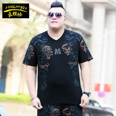 Fatty Men Printed Black T-Shirt Extra Large