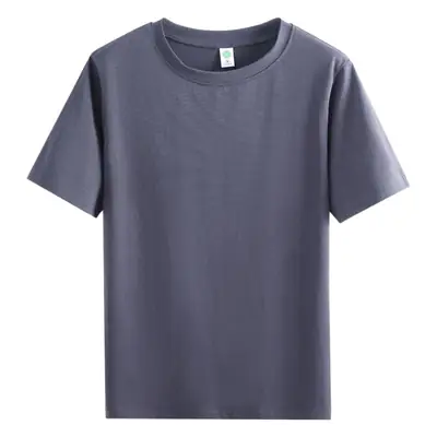 Women 95Cotton Round Neck T-Shirt Purple Loose Summer