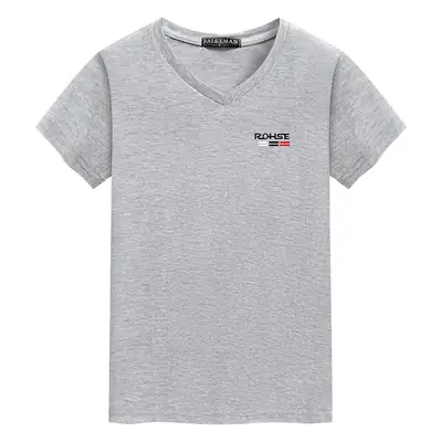 Korean Slim Fit Chicken Heart V-Neck T-Shirt Black