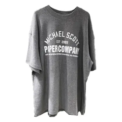 Women Grey Michael B. Scott T-Shirt 2025 New Summer Korean Style