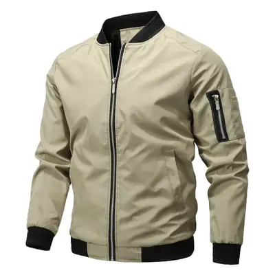 Men's Blue Bomber Jacket Spring Autumn Casual Coat