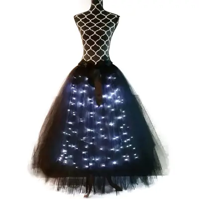 LED Light Mesh Adult Tulle Skirt Party Dress