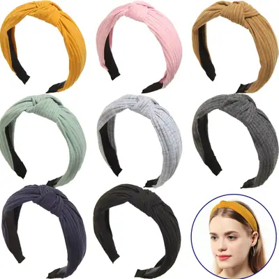 Korean Style Yellow Knitted Headband for Women