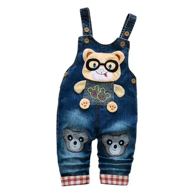 Classic Blue Teddy Bear Overalls for Boys 1-4Yr