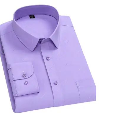 Men's Thin Cotton Checkered Shirt Lavender B5372