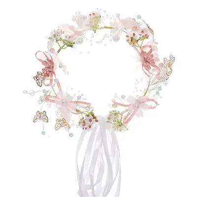 Children's Bridal Hairband with Butterfly & Pearl Accents