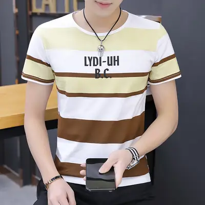 Men Striped Cotton T-Shirt LYD-LUH B.C