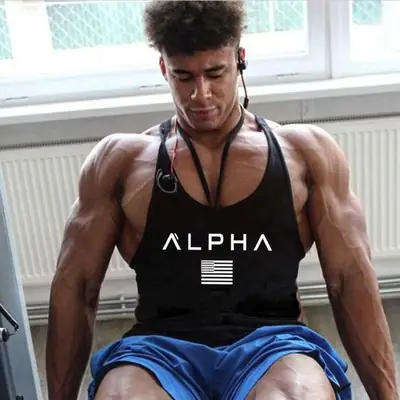 Men's Alpha Flag Muscle Vest Yellow Sweat Wicking