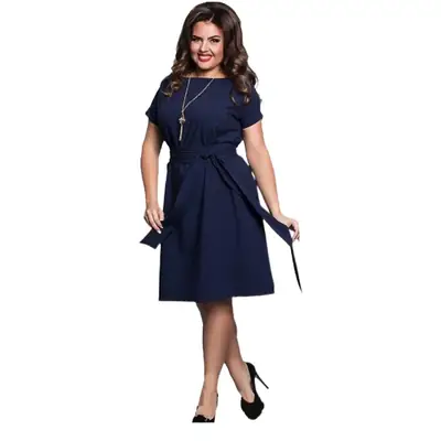 Plus Size Burgundy Lace-Up Skirt Dress