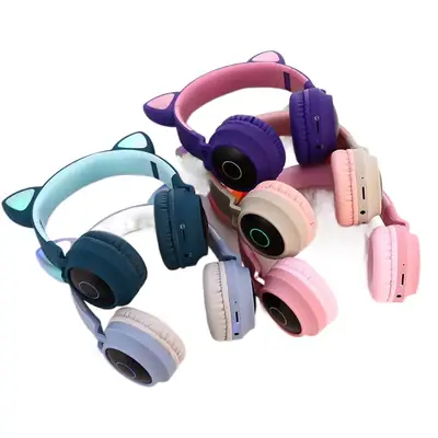 Cat Ears Bluetooth Headset with Glowing LED