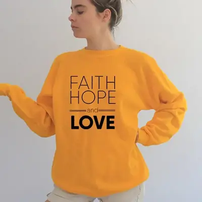 Faith Hope Love Yellow Sweatshirt Set