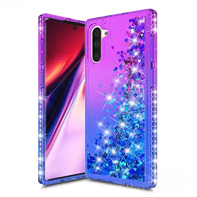 Liquid Sand Phone Case with Rhinestones & Two-Tone Gradient
