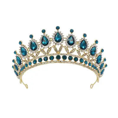 European & American Bride Crown with Drop Diamond & Princess Design