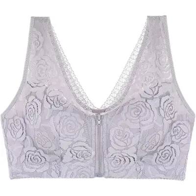 Women's Front Zipper Bubble Wrap Yoga Bra Fat mm Maintenance Comfortable Sleep Vest No Steel Ring Large Size