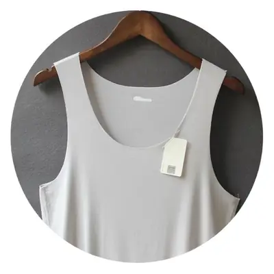 Men's White Sleeveless Vest Sweat Absorbent Casual Cut