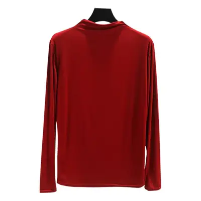 Women's Teal Long Sleeve T-Shirt with Half-Collar Design