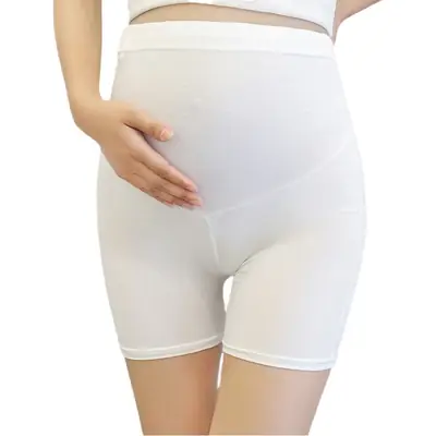 Plus Size Anti-Wear Pregnant Women Shorts White