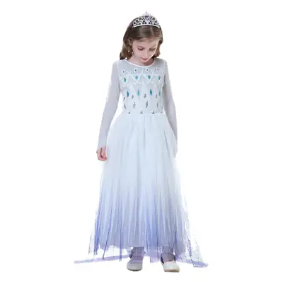 New Frozen 2 Autumn Princess Aisha dress white girls dress dress coat a generation of hair