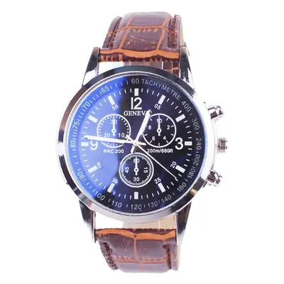 Men Chronograph Watch with Blue Light Glass & Black Strap
