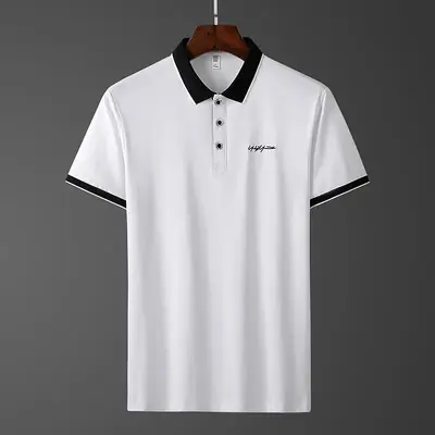 Men's Korean Style Thin Polo Shirt Grey Slim Fit