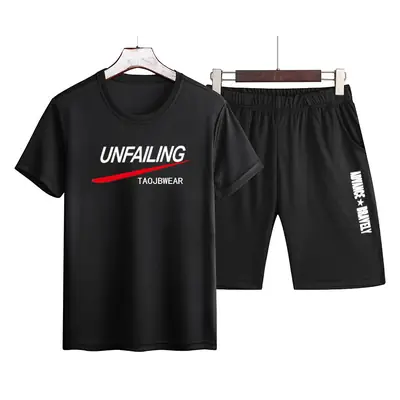 Men Unfailing Yellow Black Sports Suit Two Piece