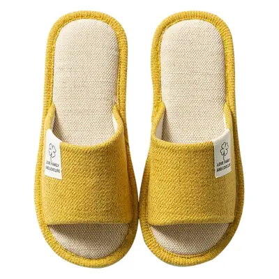 Slippers Household Women's Summer Home Indoor Floor Non-Slip Four Seasons Universal Men's Spring and Autumn Home Linen Slippers Cotton Linen