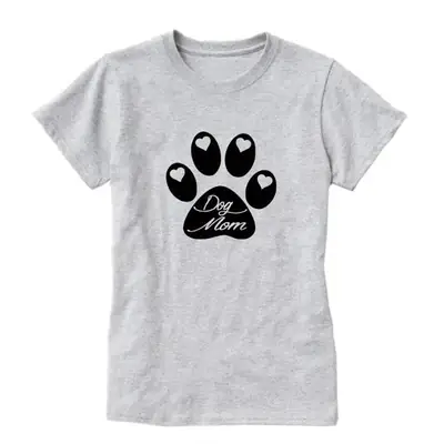 Gray T-Shirt Dog Paw Print "My Love"