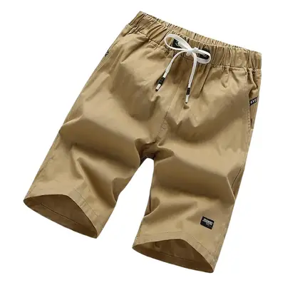 Men Cotton Shorts Beige Plus Size Breathable