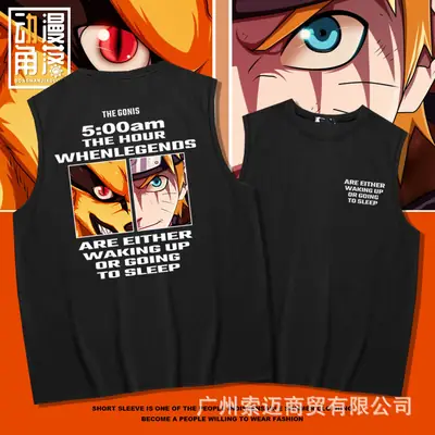 Naruto Printed Waistcoat Vest Red Summer