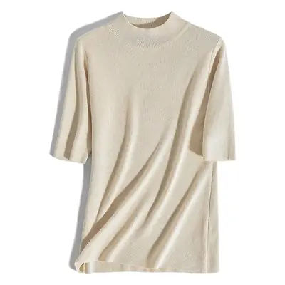 Women's Black Slim Fit Half-Sleeve Sweater Top