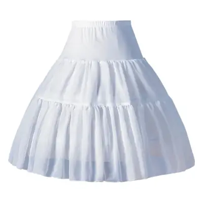 White Tiered Lolita Petticoat Skirt for Girls