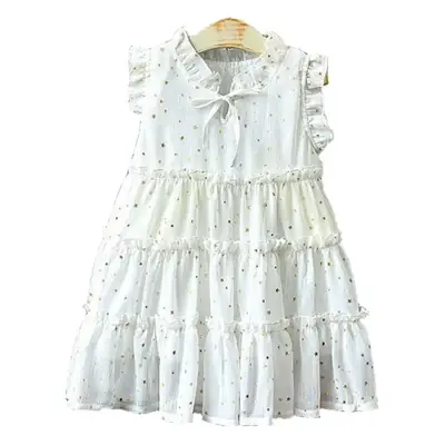 ins Children's Clothing 2020 Summer New Girls' Dress Sweet Cute Children Sleeveless Mesh Dress 5671