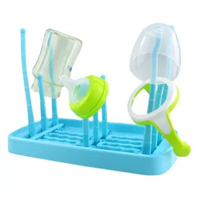 Baby Bottle Drying Rack Blue Dust Proof Storage