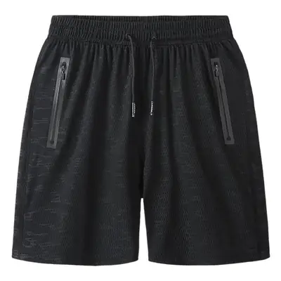 Men's Warp Knitted Ice Silk Shorts Navy Blue L-9XL