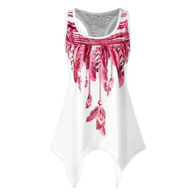 Feather Printed Sleeveless T-Shirt Set of 3